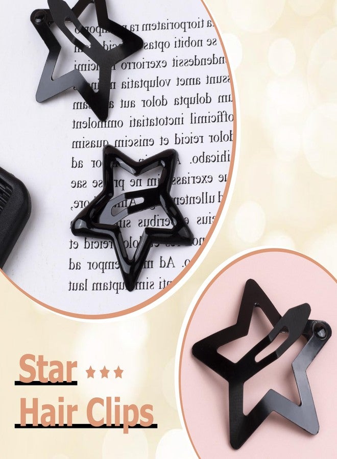 Mxxipp 20pcs Star Hair Clips for Women, Non-Slip Metal Star Snap Barrettes, Y2K Hairstyle Accessories for Women Thick Thin Fine Straight Curly Long Short Hair- Black - Image 5